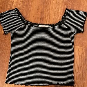 black striped crop top